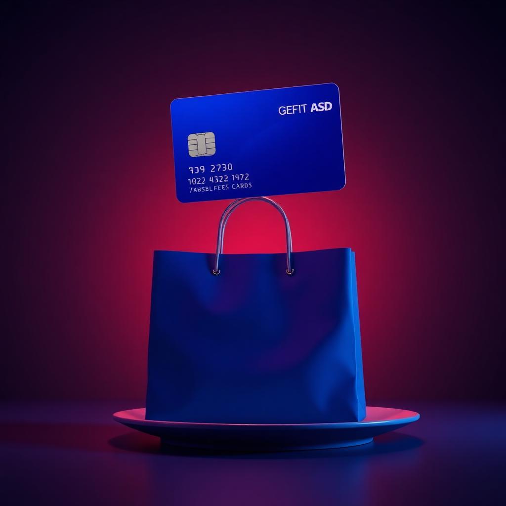 American Express Blue Cash Preferred Card — cinematic 3D product illustration on a studio backdrop (amex-blue-cash-preferred).