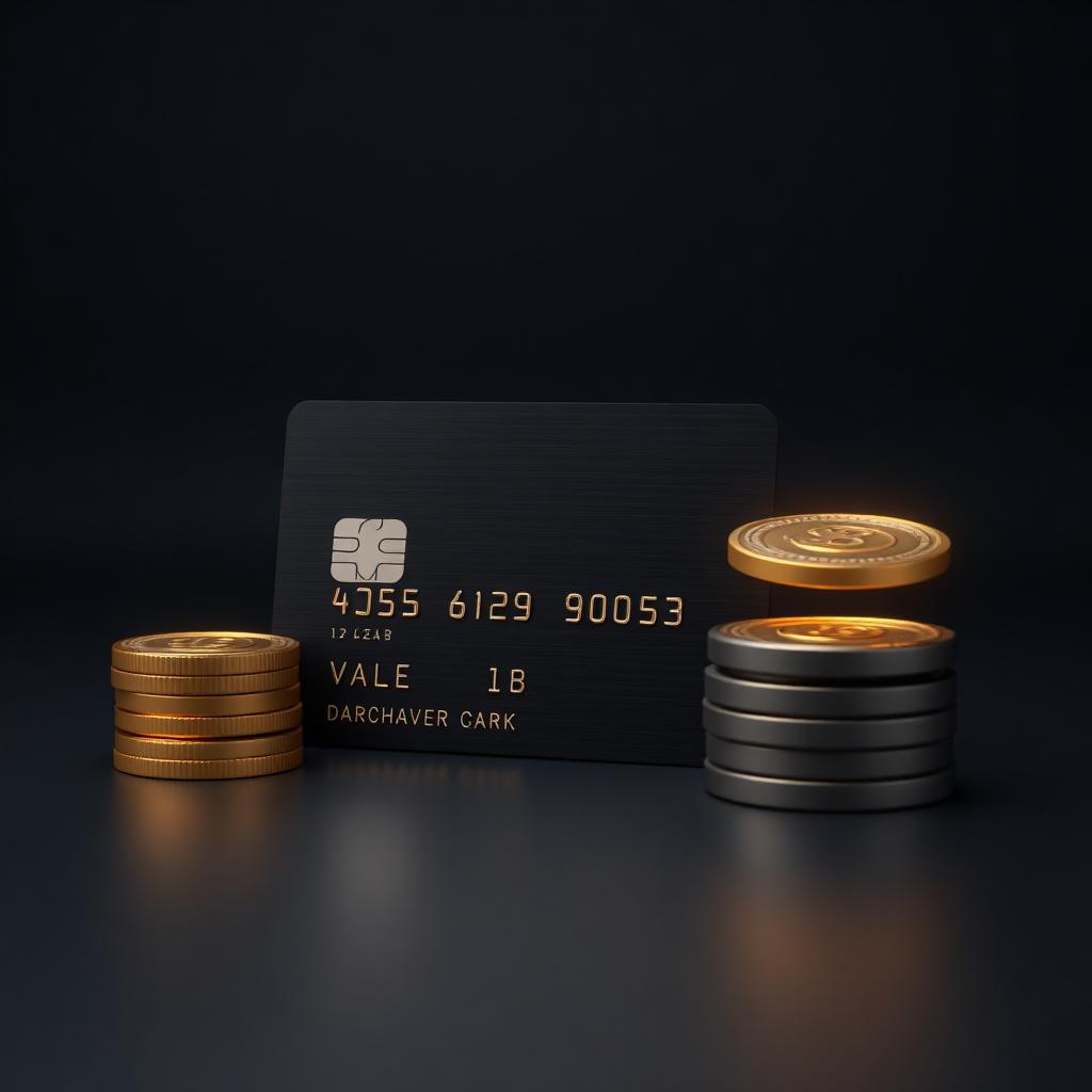 Citi Double Cash — cinematic 3D product illustration on a studio backdrop (citi-double-cash).